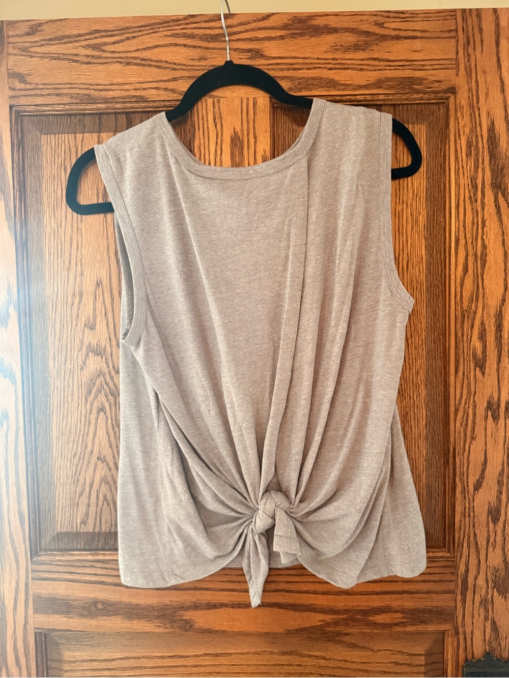 Anthropologie Lianne Knot-Back Tank Top, gray, size small